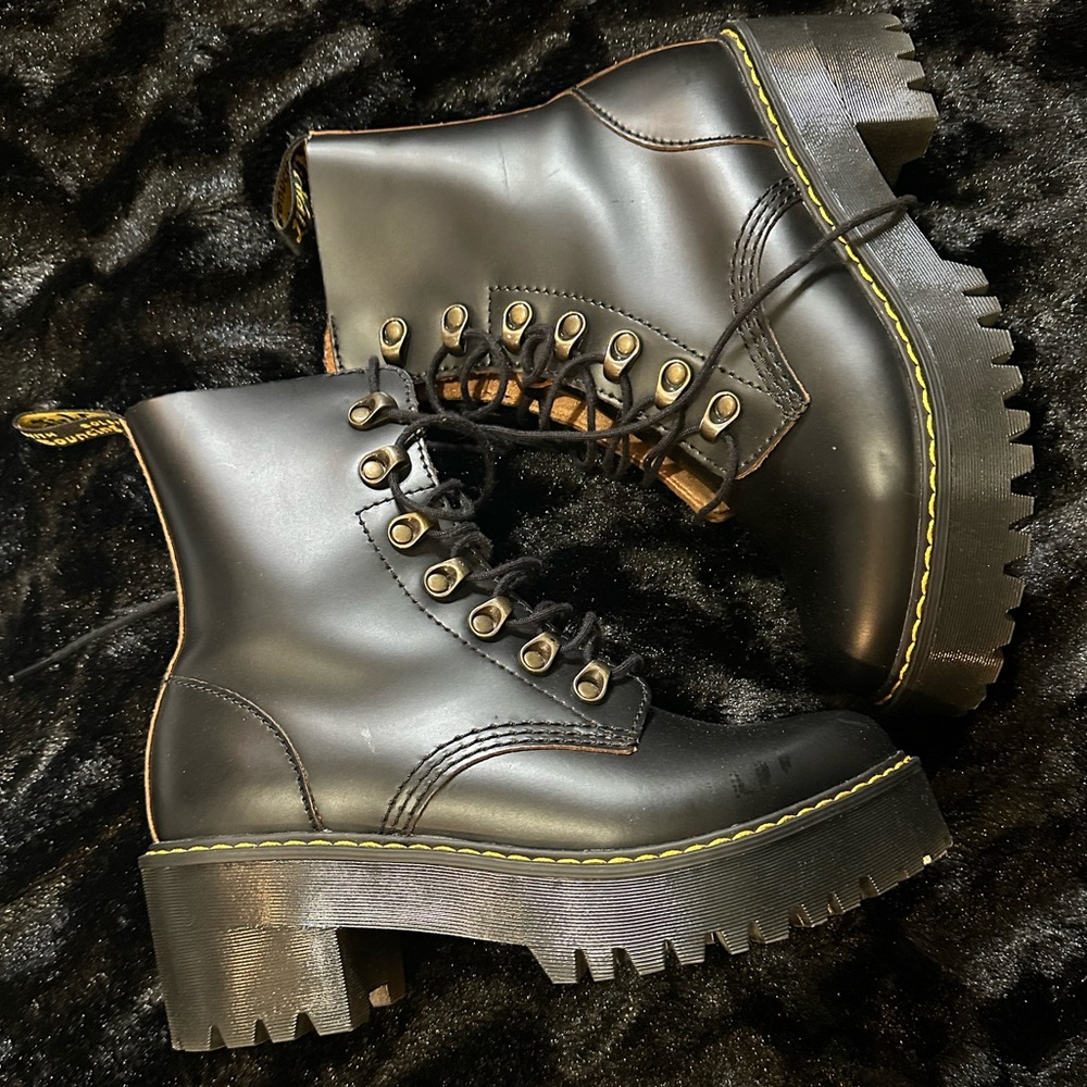 Black Leona Dr Marten boots